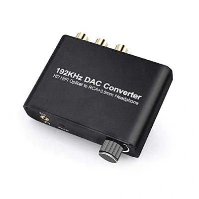 Immagine di SOUTHSKY 192KHz DAC,HiFi Convertitore,Decodificatore 5.1CH, Digitale a Analogico, Coassiale Ottico L+R Cinch, Cuffie da 3,5 mm, Audio Stereo, supporto Dolby AC 3 / DTS per HDTV, PS4, DVD