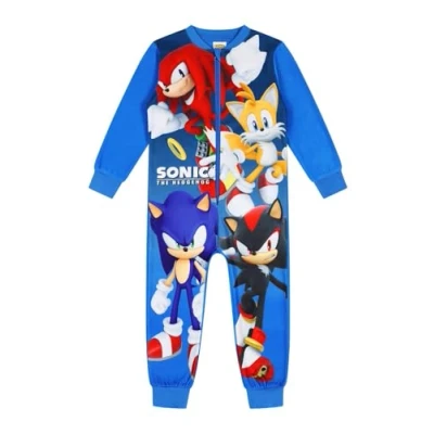 Immagine di Sonic THE HEDGEHOG Tails Knuckles Shadow Tutina in pile per bambini, Blu, 3 4 Years