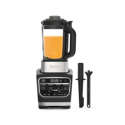 Immagine di Ninja Foodi Frullatore Soup Maker, 1000W, caraffa in vetro 1,7L, 10 programmi Auto iQ, per cibo caldo e freddo, elemento riscaldante incorporato, programma di pulizia spazzola, nero, HB150EU