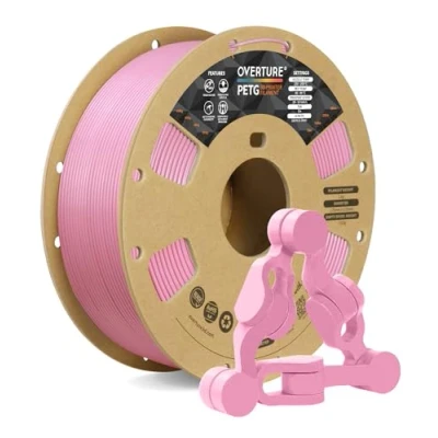 Immagine di OVERTURE Filamento PETG 1.75mm, 1kg Bobina(2.2lbs), Neatly Wound Durevole Filament per Stampante 3D, Precisione Dimensionale +/ 0.02 mm, 3D Printer (Rosa)