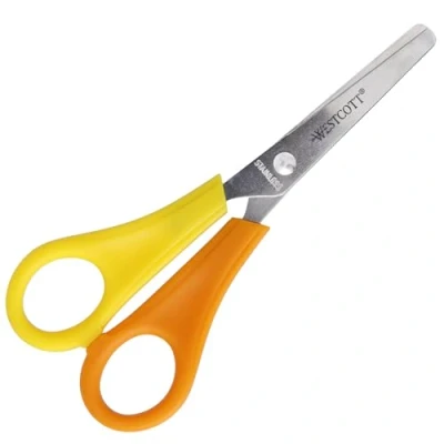 Immagine di Westcott Forbici per bambini giallo mancini con scala integrata da 5 cm bricolage 13 (5&quot;) ideali le mani dei Punta arrotondata E 21593 00