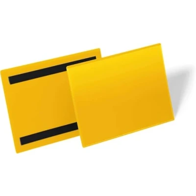 Immagine di Durable 174304 Buste con Bande Magnetiche, A5 Orizzontale, Confezione da 50 Pezzi, Giallo