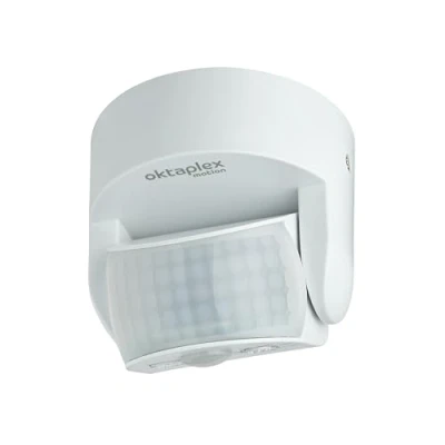 Immagine di Oktaplex Bea rilevatore di movimento da esterno IP65 orientabile 180 sensore infrarosso 12m portata 230V bianco con crepuscolare