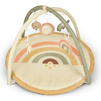 Immagine di Hakuna Matte Arco da gioco per bambini, extra spessa e morbida, coperta gattonare con specchio di scoperta 4 ciondoli ad arco, design arcobaleno,