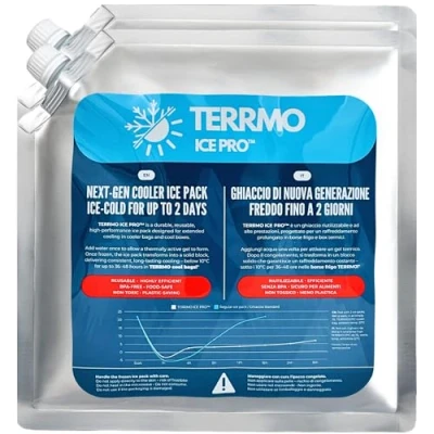 Immagine di TERRMO Ice PRO™ XL Mattonella Ghiaccio Riutilizzabile per Borsa Termica e Frigo Portatile Lunga Durata 4872h Elemento Refrigerante Premium, Campeggio 830ml/900g, 25x25cm 2 Pezzi