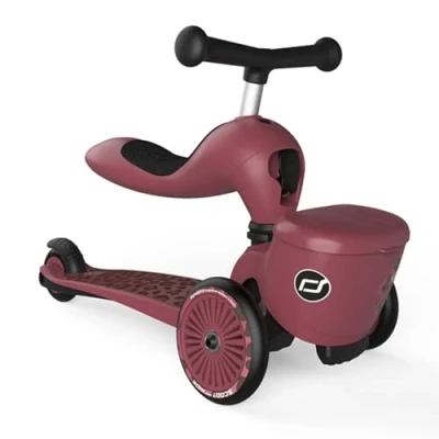 Immagine di Scoot &amp; Ride Highwaykick 1 Lifestyle Kickboard con sedile e contenitore per bambini, scooter 2 in a partire da anni, manubrio regolabile altezza senza attrezzi