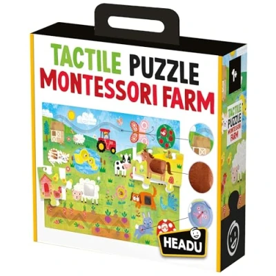 Immagine di Headu Tactile Puzzle Montessori, Multicolore, 8.05959E+12