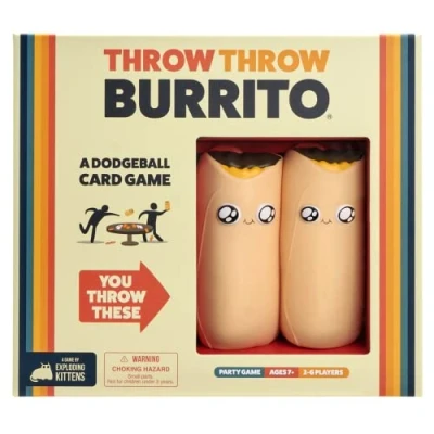 Immagine di Exploding Kittens Throw Burrito Card Games for Adults Teens &amp; Kids, A Dodgeball Game, Lingua Inglese
