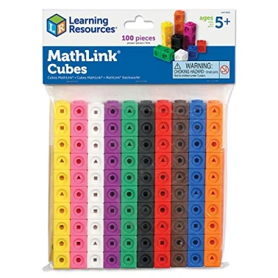 Immagine di Learning Resources Cubi Mathlink (set da 100), policubi, conteggio, blocchi multibase, abilità matematiche, apprendimento, scuola, bambini, 5 anni