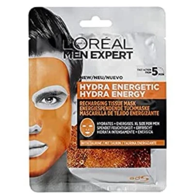Immagine di Men Expert Hydra maschera viso in tessuto energetico per uomo, pelle dall&#039;aspetto stanco (confezione da 1)