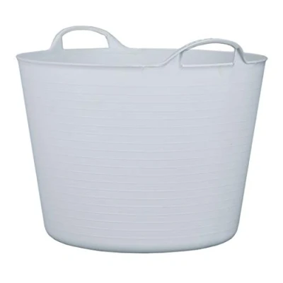 Immagine di RED HOG Flexi, contenitore per casa, giardino, edifici, super resistente, multiuso, con manici, capacità: 120 kg, 44 x 33 35 cm (42 l, bianco)