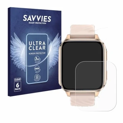 Immagine di savvies (6 Pezzi Pellicola Protettiva per Ibetter Smartwatch 1.85&quot; Protezione Schermo Trasparente