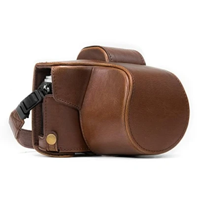 Immagine di Megagear Mg994, Custodia In Finta Pelle Con Tracolla Per Fotocamera Olympus Om D E M10 Mark Ii, (14 42Mm) Ever Ready, Marrone Scuro