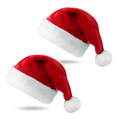 Immagine di TK Gruppe Timo Klingler 2er Samt Weihnachtsmütze Nikolausmütze Mütze Weihnachten Nikolaus rot für Erwachsene &amp; Kinder Weihnachtsfeier Weihnachtsmarkt