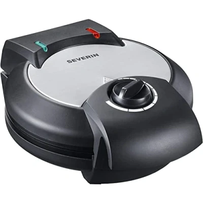 Immagine di SEVERIN Macchina Per Waffel, Con Rivestimento Antiaderente Waffle Classici A Forma Di Cuore, Ferro Cuore Salvaspazio, Potenza 1.300 W, Nero/Acciaio Inox, WA 2103