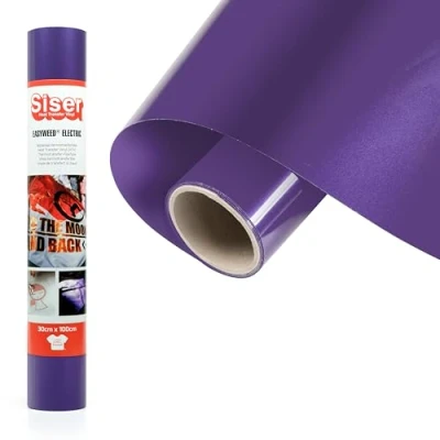 Immagine di Siser Electric Grape, 30cm x 1mt, vinile termotrasferibile termoadesivo cangiante per la personalizzazione di indumenti, accessori e tessuti, certificato VeganOk Oeko Tex standard 100 classe I.
