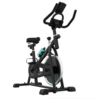 Immagine di Cecotec Cyclette Indoor DrumFit 6000 Forcis. Volante inerziale 6 Kg, Resistenza Manuale, Monitor LCD, Supporto per Dispositivi, Bottiglia, Porta Bottiglie e Calapiés
