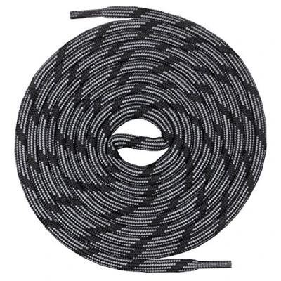 Immagine di Mount Swiss©, lacci arrotolati per trekking e scarpe da lavoro, extra resistenti agli strappi, diametro 5 mm, lunghezza 70 220 cm, in poliestere, Nero (Schwarz/Grau M2), 130