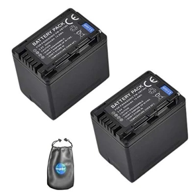 Immagine di Amsahr® ValuePack (2 conteggi): batteria di ricambio per fotocamera digitale e videocamera Panasonic VW VBT380, serie HC V110, V130, V160, V180, include custodia accessori lenti