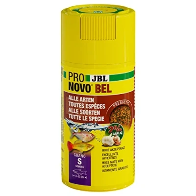 Immagine di JBL PRONOVO BEL GRANO Mangime base per tutti i pesci d&#039;acquario da 3 10 cm granulato pesci, dosatore Click, taglia S, 100 ml