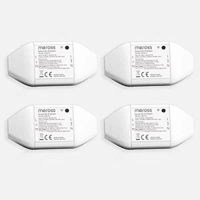 Immagine di Meross 4 Pcs Interruttore Alexa Universale Domestico Intelligente WiFi, App Per Controllo Remoto. Compatibile Con Alexa, Google Assistant e Smartthings Cucina, Camera da Letto, Giardino