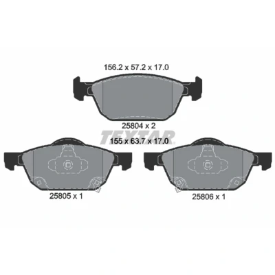 Immagine di TEXTAR 2580401 Kit pastiglie freno con segnalatore acustico usura HONDA: CIVIC 10, 9, 9 Tourer