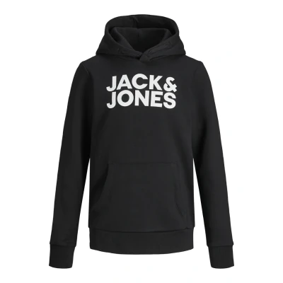 Immagine di Jack &amp; Jones Junior Jjecorp LOGO HOOD PLAY Felpa con cappuccio per bambini, Taglia: 140, Black