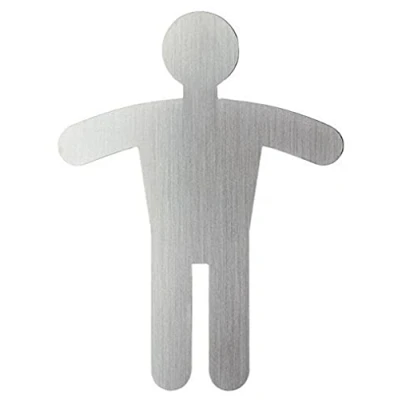 Immagine di Durable 495123 Pittogramma, adesivo, con simbolo sagomatoWC uomini, acciaio inossidabile, 90x120 mm, argento metallizzato