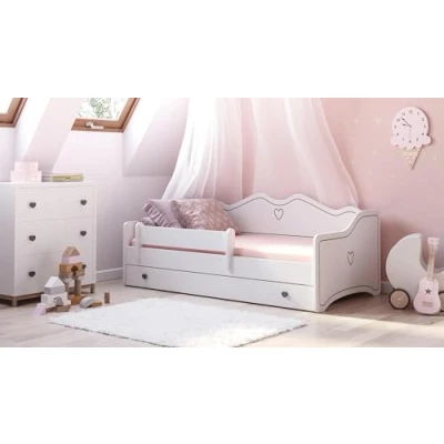 Immagine di KOBI Letto per bambini e ragazzi Emma bianco la camera di un bambino ragazzo 180 x 80 cm con cassetto Nella stanza delle ragazze (EMMA/SZ/180/S)
