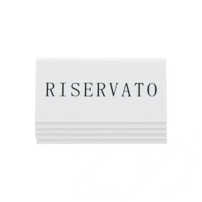 Immagine di SECURIT Set da 5 Segnatavolo Riservato Per Caffè, Ristoranti, Bar Scritta in Italiano 5x10x4,5cm Colore Bianco