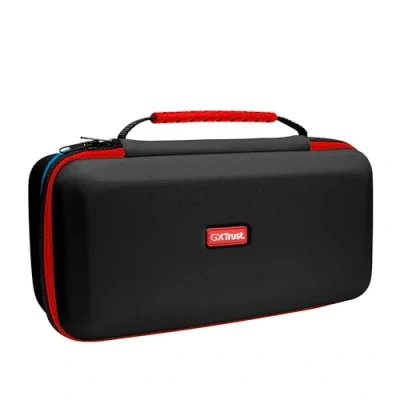 Immagine di Trust Gaming GXTrust 1252 Custodia XL Nintendo Switch 2, Cover Protettiva Anti Graffio con Design Antiurto, Manico, Porta Tasche per Accessori, 4 Joycon e 12 Giochi, Nero