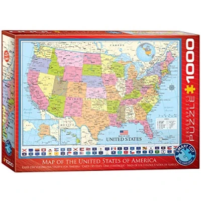 Immagine di EuroGraphics Map of The USA Puzzle, Multicolore, 48 x 68 cm, 6000 0788