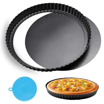 Immagine di Teglia Per Crostata 28cm, Stampo Morbida Con Base Di Sollevamento, Rimovibile, Cassaforte Crostata, Crostata,Teglia Torte
