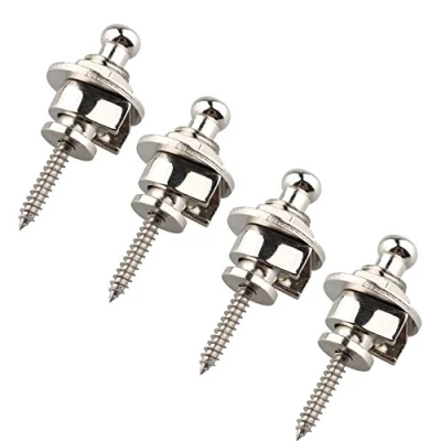 Immagine di Futheda 4pcs professionale durevole Guitar/Bass Trap pins argento lega strap Lock anti stripping System Schaller stile