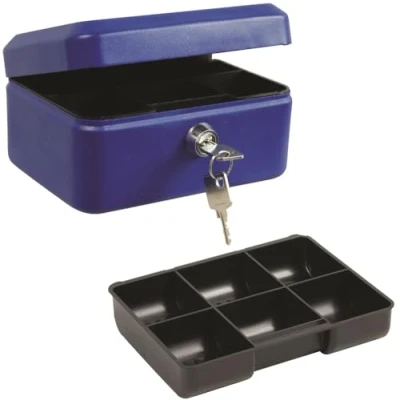 Immagine di Reskal Cassetta portamonete in metallo, 8 x 15,2 11,5 cm, colore: blu