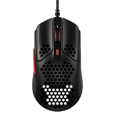 Immagine di HyperX Pulsefire Haste, Mouse Gaming Cablato, Illuminazione RGB, 6 Tasti Programmabili, 16000 DPI, Resistenza fino a 60 Milioni di Clic, Cavo HyperFlex, Compatibile con Diverse Piattaforme, Nero/Rosso
