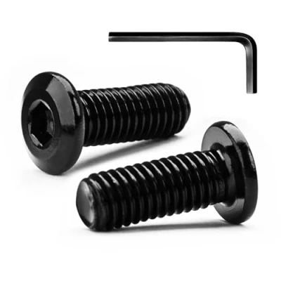 Immagine di M5 x 20mm 20 Pezzi di Bulloni a Testa Piatta Esagonale, in Acciaio Inossidabile A2 V2A Finitura Ossidata Nera (con Chiavi Brugola)