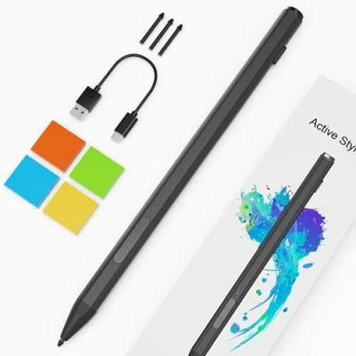 Immagine di Surface Pen Stylus per Microsoft Pro/Book/Laptop/Studio/Go, penna a ricarica rapida Pro 9/8/7/6/5/4/3, sensibilità alla pressione Palm Rejection 4096, Adsorbimento magnetico