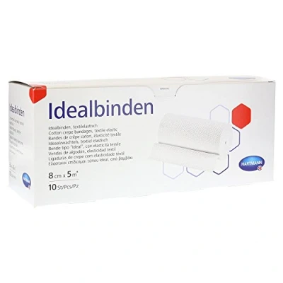 Immagine di Benda elastica HARTMANN Ideal Bandages da 8cm x 5m con graffetta