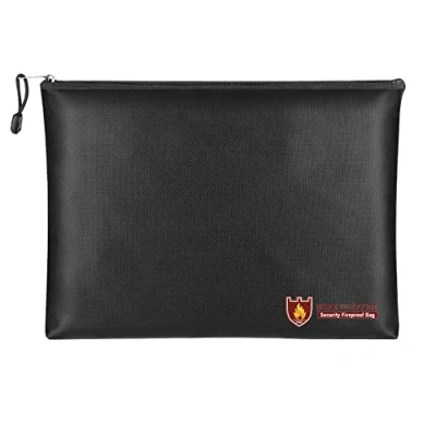 Immagine di Tiardey Borsa per Documenti sicura ignifuga.all&#039;Acqua Rivestita in Silicone.Custodia ignifuga Porta di Formato A5,Denaro,Documenti,iPad,Gioielli e passaporto