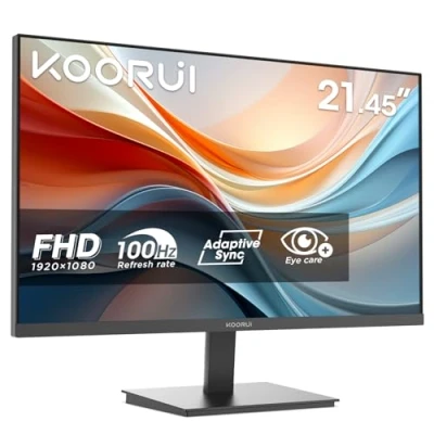 Immagine di KOORUI E2212F Monitor PC 22 pollici, Full HD VA 100HZ, 5ms, 1920x1080, Schermo HDMI1.4 e VGA, VESA 100x100 mm, Adaptive Sync, Inclinazione Regolabile, Pannello ultra Sottile