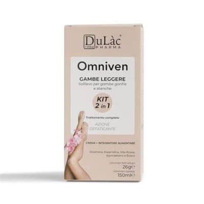 Immagine di Dulàc KIT 2in1 Omniven Gambe LEGGERE contiene 500 40 Compresse con Diosmina Esperidina + Diosmin Expert Crema Effetto Freddo, Integratore e Gonfie Pesanti, Vene Varicose