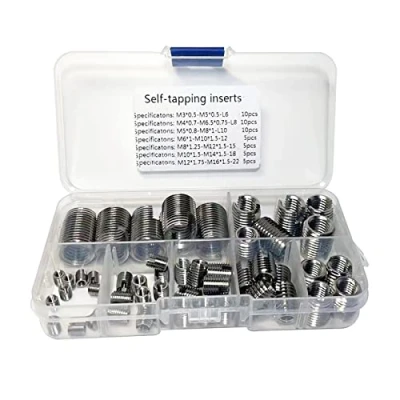 Immagine di Aiyomi Set di 50 inserti filettati in acciaio inox, filettatura interna autofilettante, diverse specifiche M3 M12