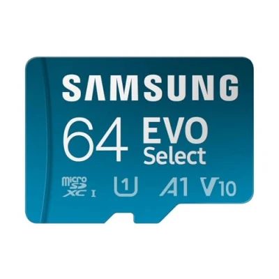 Immagine di Samsung Memorie EVO Select Scheda MicroSD da 64GB, UHS I U1, fino a 160 MB/s, compatibile con Smartphone, Tablet, Console Gaming