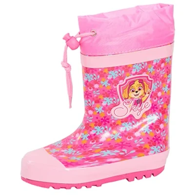 Immagine di Paw Patrol Stivali di gomma per ragazze con lacci caldi foderati Skye Wellington bambini scarpe da neve, Multi, 28 EU