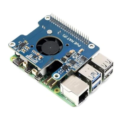 Immagine di PoE Power Over Ethernet Modulo Ventola di Raffreddamento Dissipatore Calore in Metallo Scheda Espansione HAT 802.3af Per RPi 5 Compatibile Espan