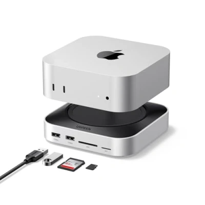 Immagine di UGREEN Docking Station Compatibile con Mac Mini M4 e Pro Dock 10 in 1 Hub USB C Alloggiamento M.2 NVME SSD Lettore di Schede SD TF 7 Porte 10Gbps 5Gbps