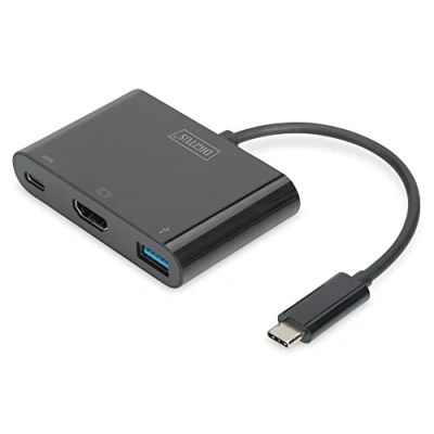 Immagine di Digitus DA 70855 HDMI / USB Adattatore [1x spina C® 1x presa HDMI, A 3.2 Gen 1 (USB 3.0), C®] Nero 15.00 cm