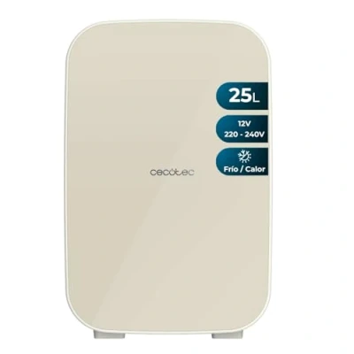 Immagine di Cecotec Frigorifero Piccolo Bolero MiniColing 25L Bahamas Beige. Capacità 25L, Funzionamento 12 220V, Compatibile con Auto e Roulotte, Funzione Freddo Caldo, Temperatura Regolabile da 7 65 gradi C