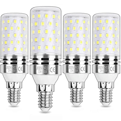 Immagine di HZSANUE LED Lampadina Mais 12W,E14 Piccole Vite Edison Lampadina, 6000K Bianco Freddo, 1350LM, 100W Lampadine a Incandescenza Equivalenti, Non Dimmerabile, Confezione da 4